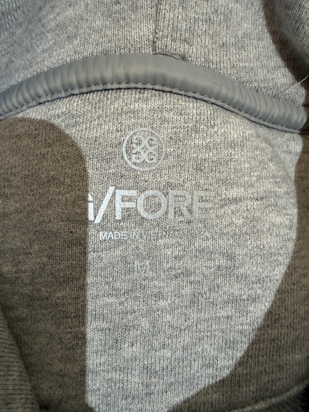 G/FORE Logo Pullover Hoodie Size M Gray And Navy EUC - Picture 4 of 8